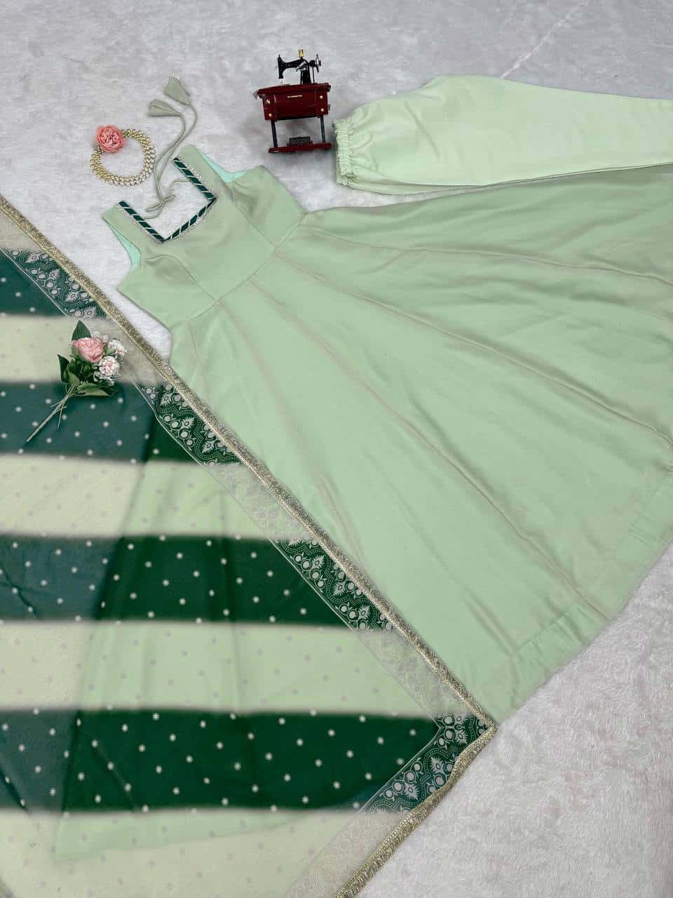 Star georgette designer gown pant with dupatta sets