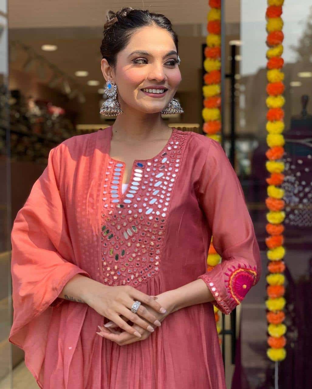 Designer muslin silk kurta pant with dupatta sets