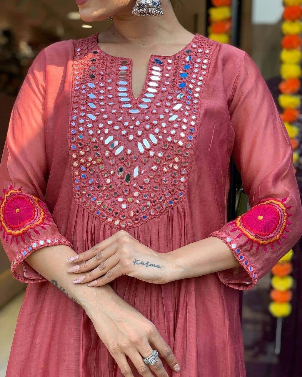 Designer muslin silk kurta pant with dupatta sets