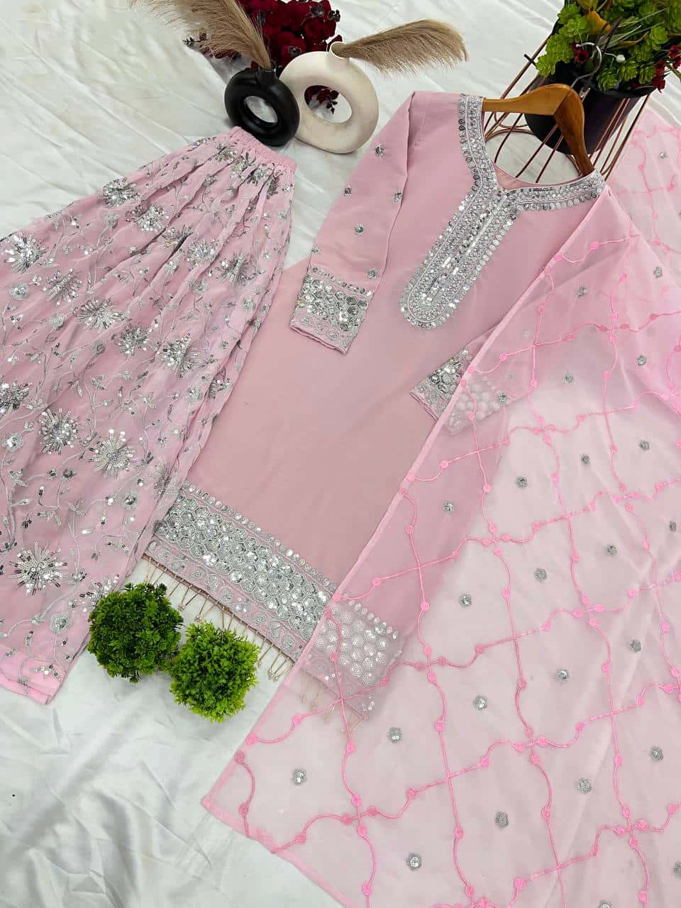Pure heavy faux georgette readymade stitch salwar suit