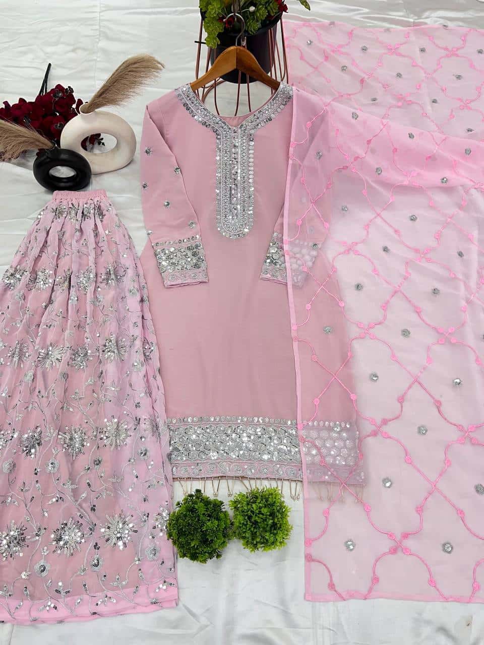 Pure heavy faux georgette readymade stitch salwar suit