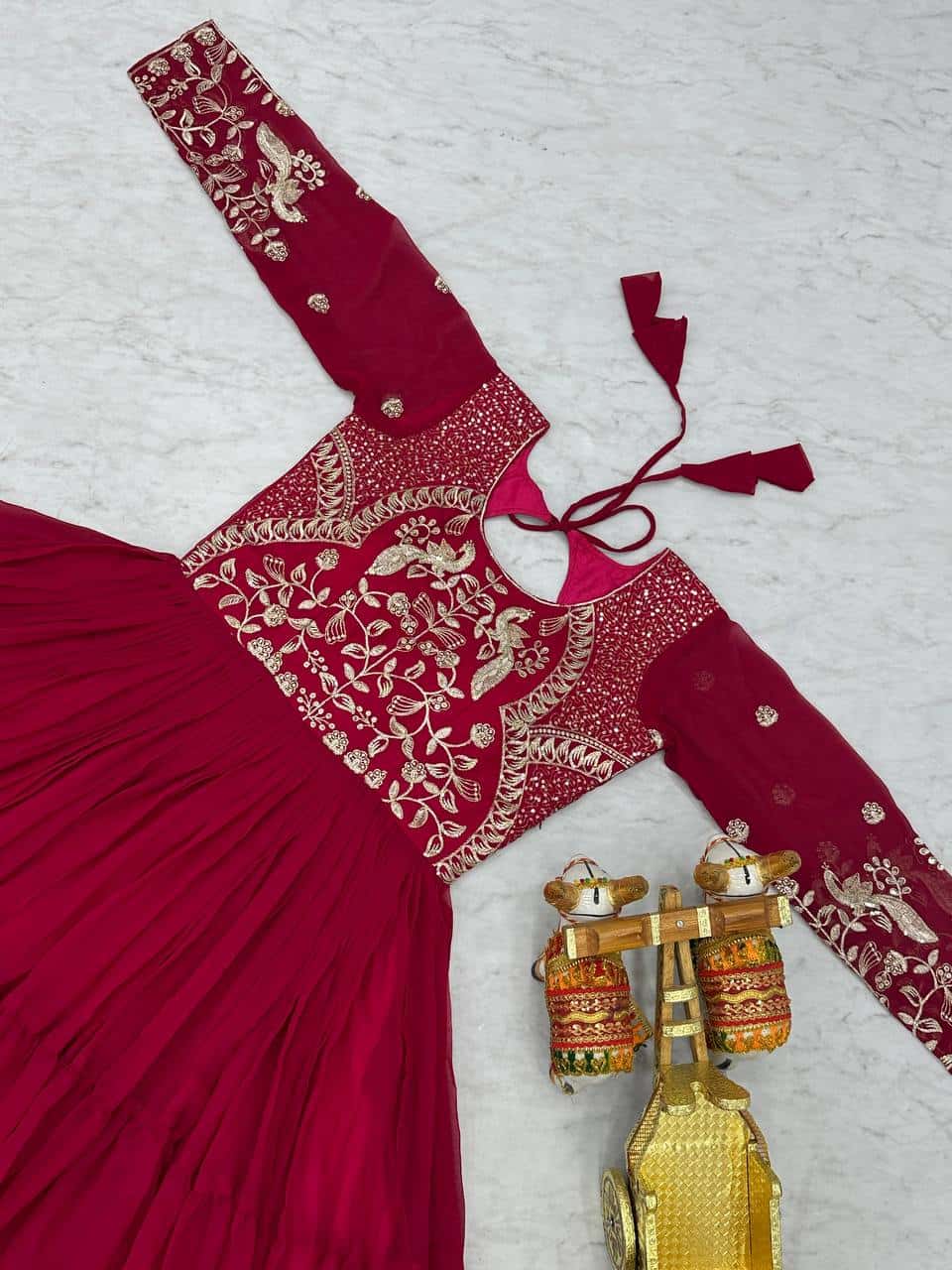 Wedding wear fully stitched handwork gown