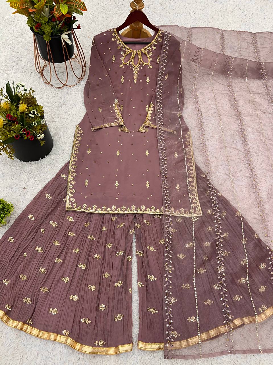 Women designer georgette kurta sets