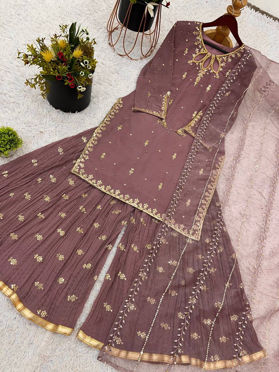 Women designer georgette kurta sets