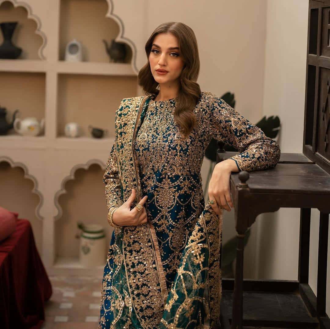 "Heavy Faux Georgette Embroidered Top, Pant & Dupatta Set – Fully Stitched"