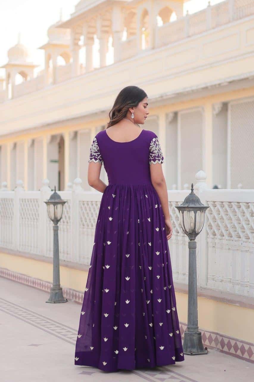 Festival and wedding wear heavy work gown for women