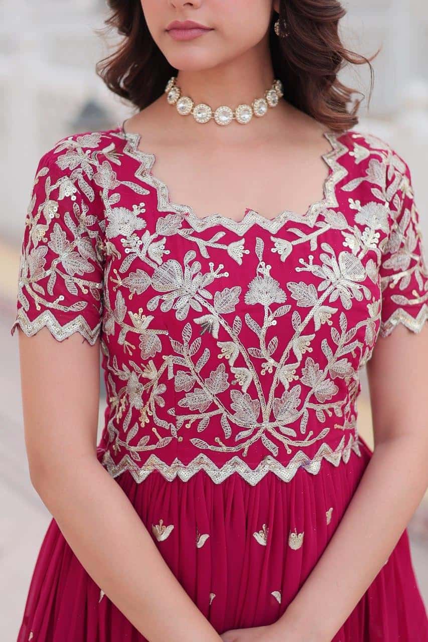 Festival and wedding wear heavy work gown for women