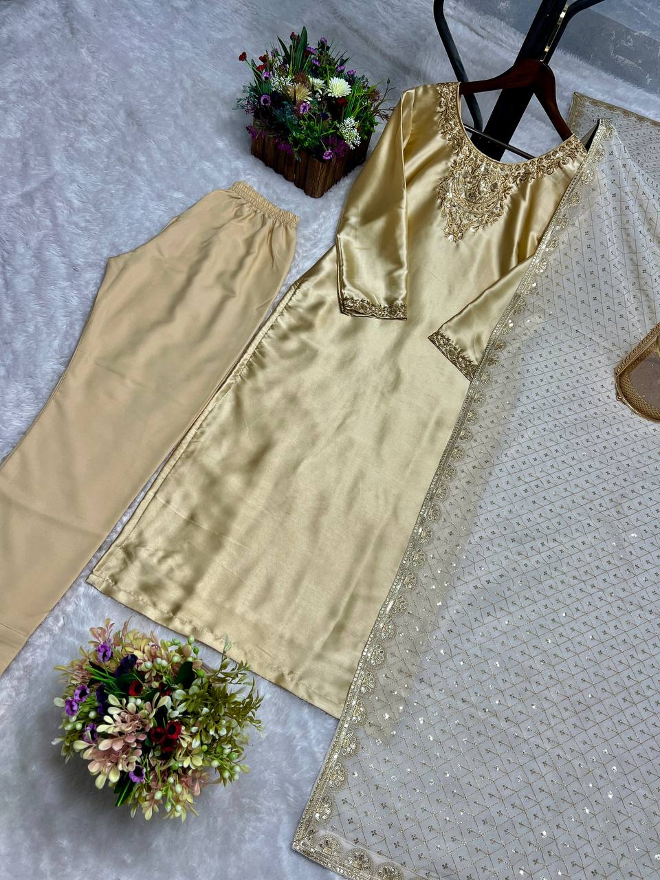 Designer Roman Silk Farshi Salwar Set