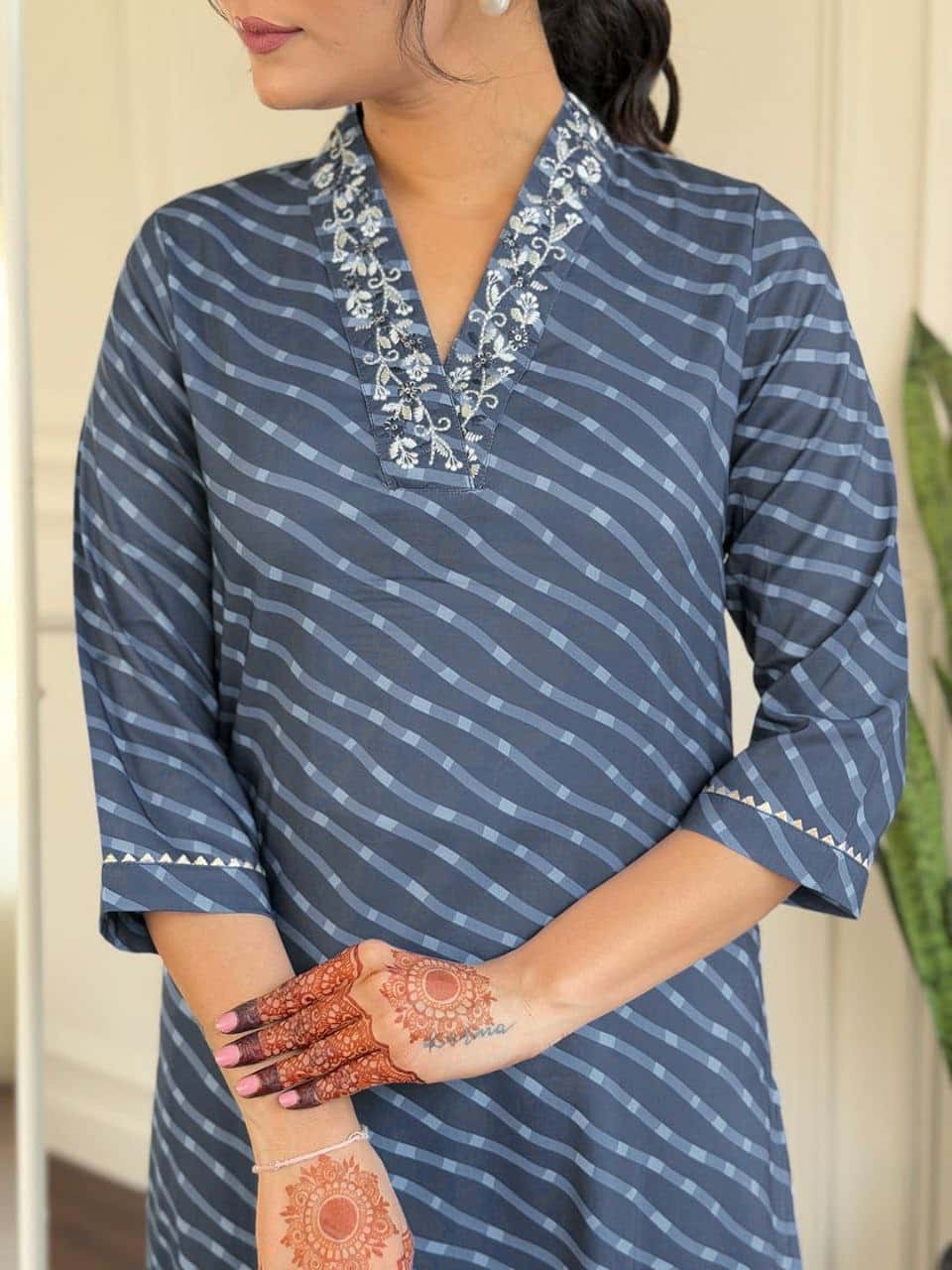 "Elegant Pure Muslin Sequence Embroidery Kurti with Heavy Chinon Dupatta"