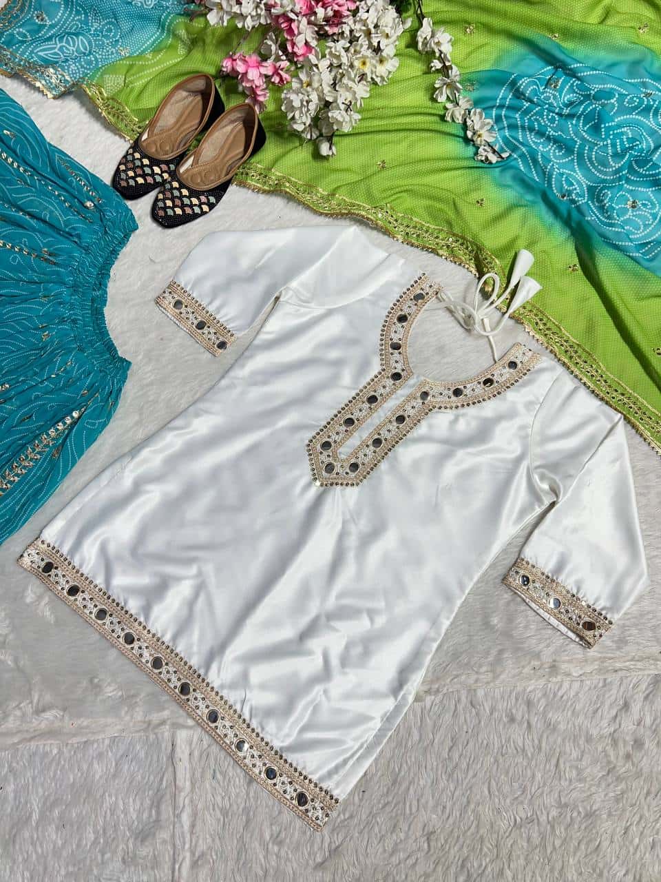 Heavy silk kurta sharara with dupatta sets
