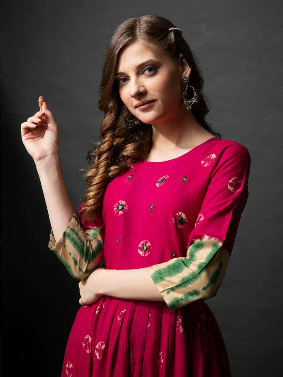 Elegant Pink Rayon Dress - Comfortable & Stylish for All Sizes