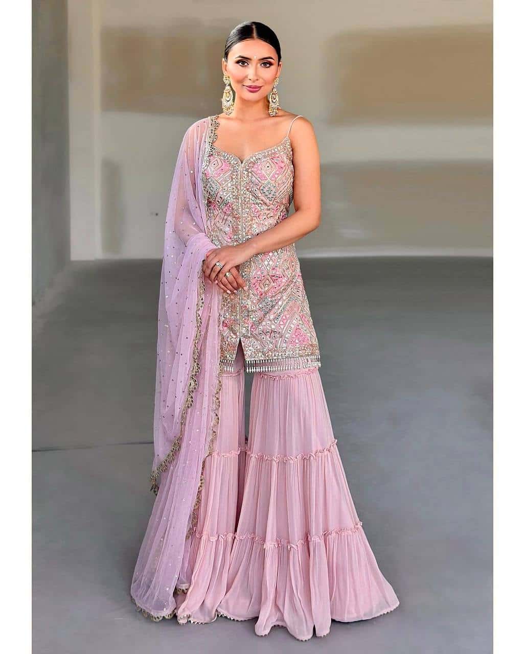 Baby pink color with sequence embroidery work readymade salwar kameez suit
