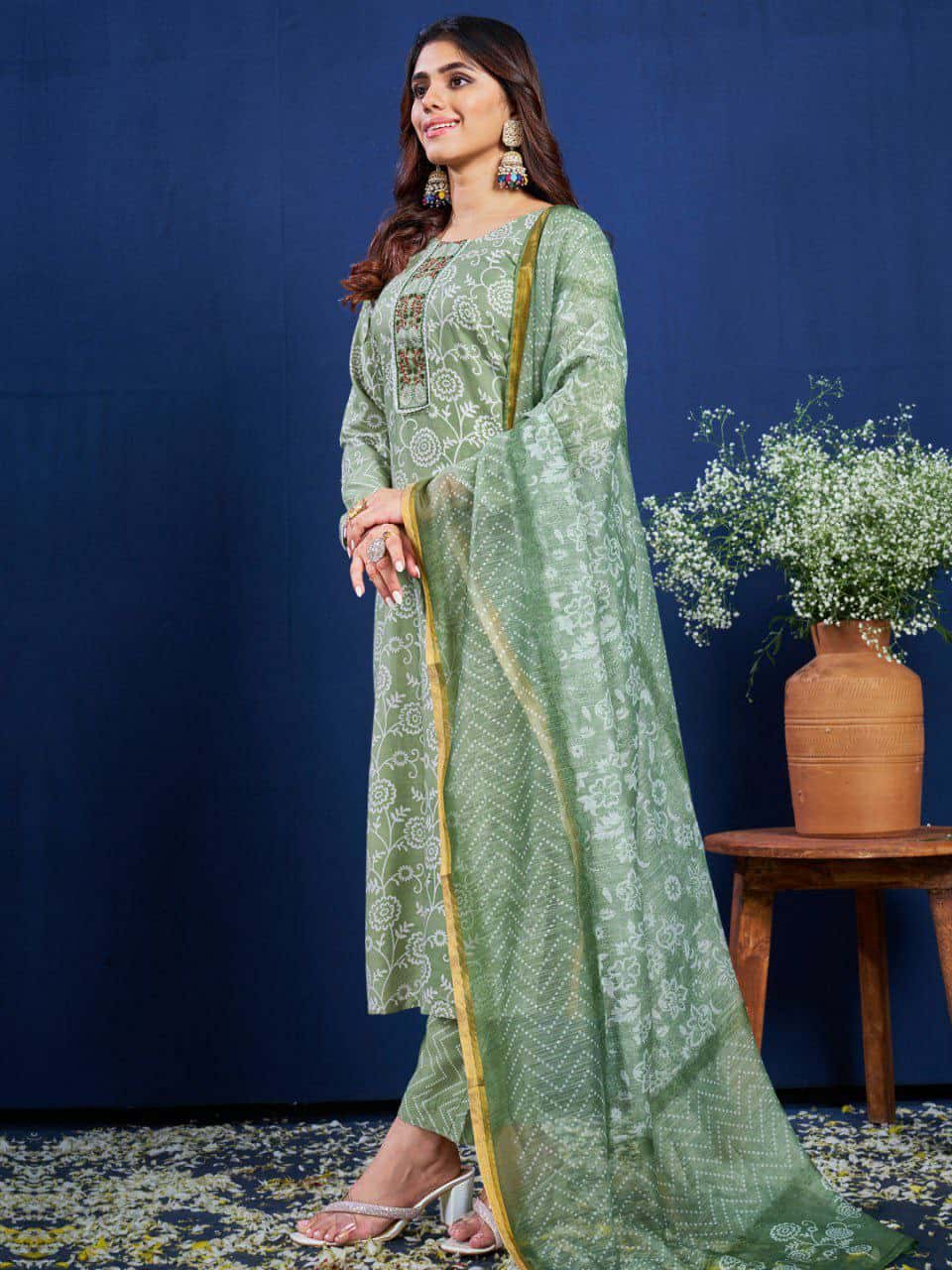 "Elegant Pink Rayon Kurti Set with Embroidery, Sequence Work, Rayon Pants, and Fancy Dupatta"
