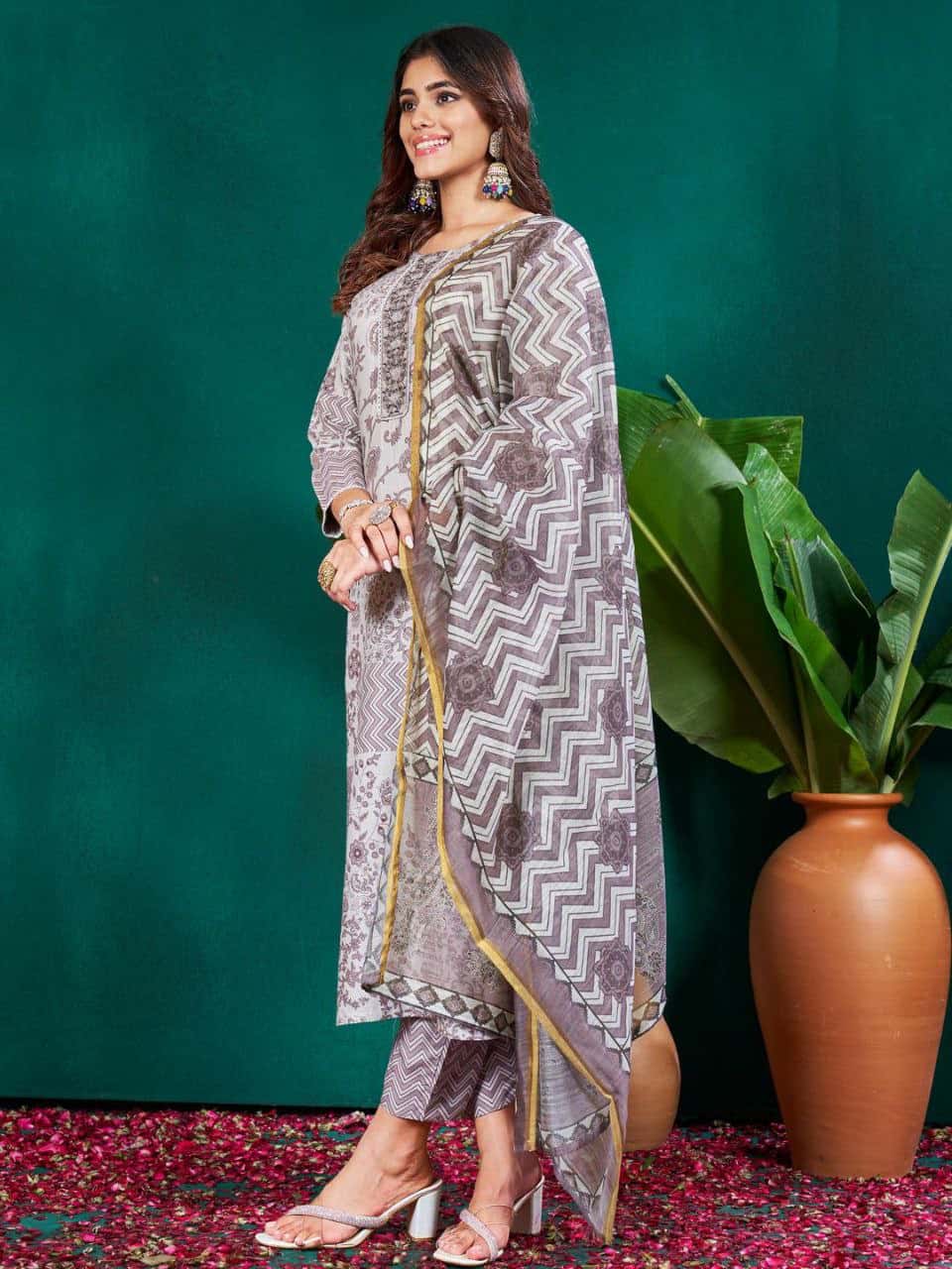 "Elegant Sky Blue Rayon Kurti Set with Embroidery & Sequence Work, Fancy Dupatta"