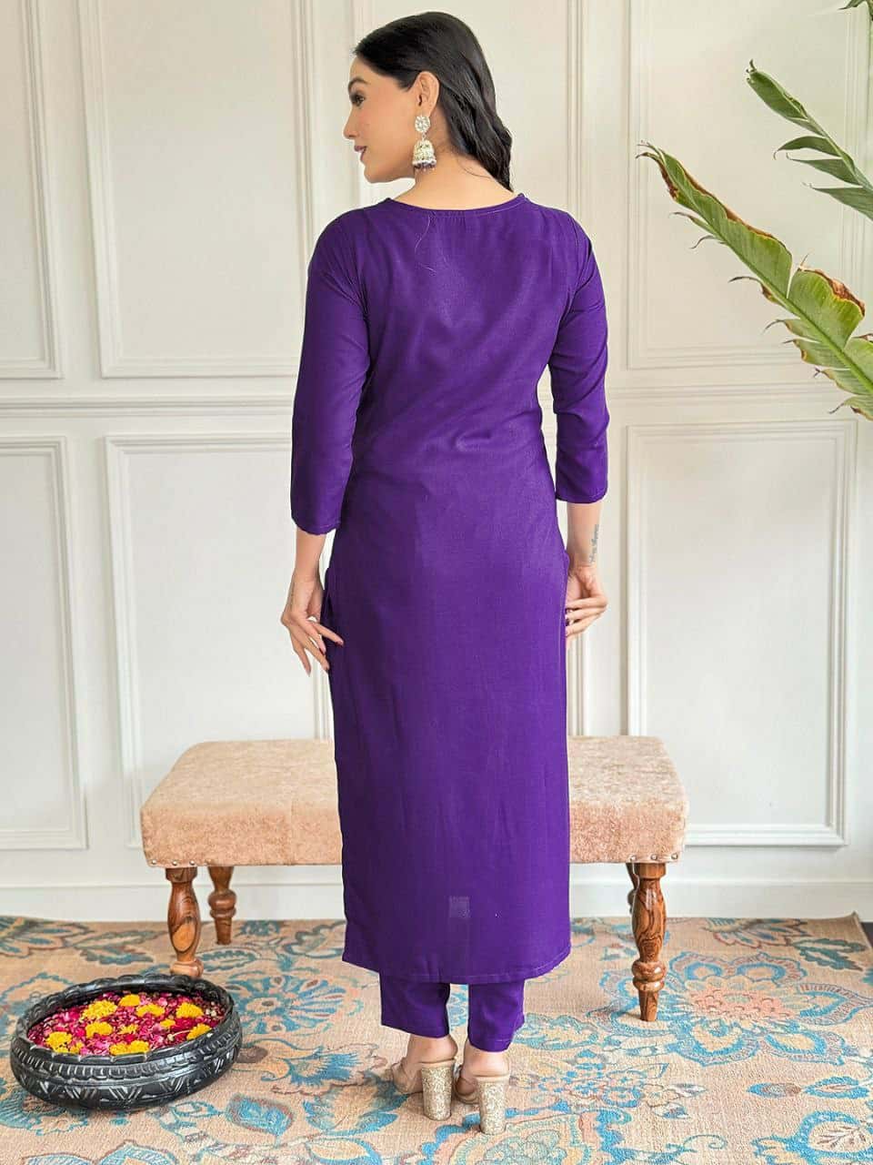 "Elegant Viscose Rayon Kurti Set with Embroidered Sequence & Organza Dupatta"