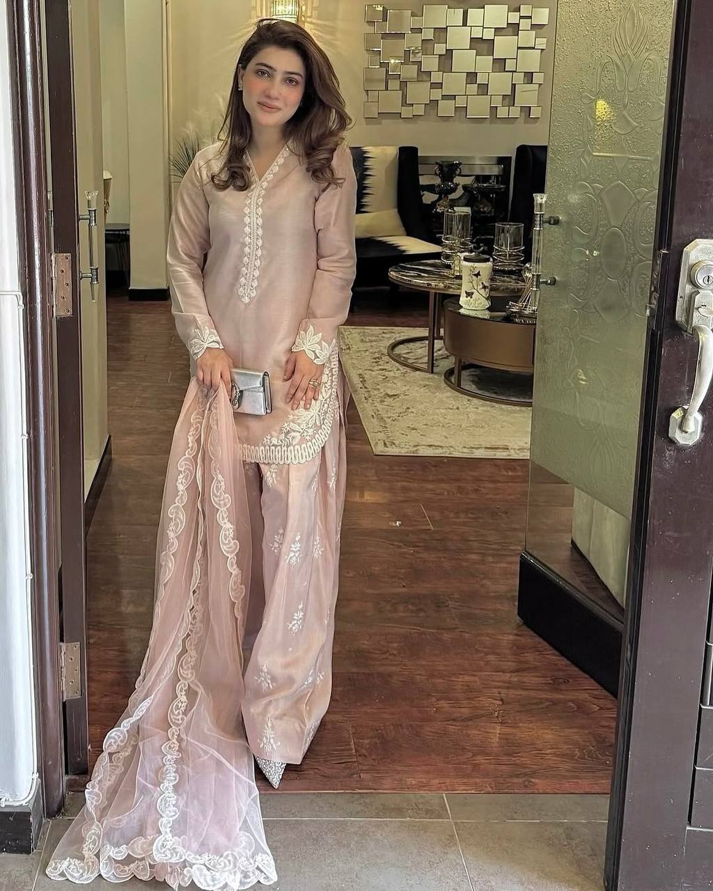 Designer Roman Silk Farshi Salwar Set