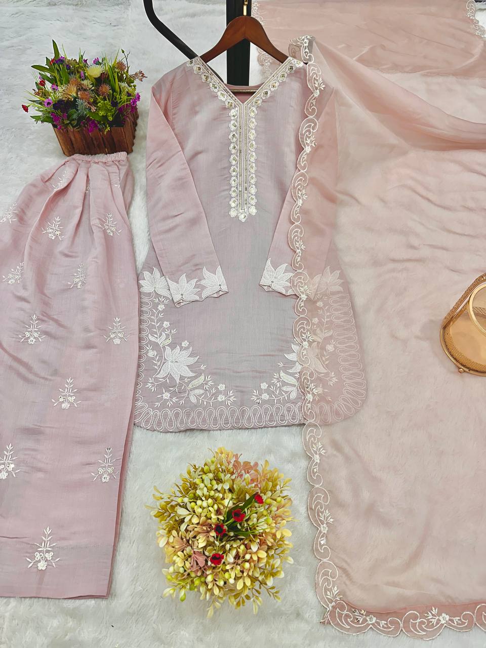Designer Roman Silk Farshi Salwar Set