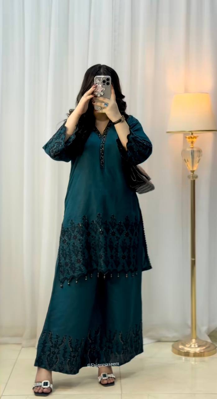 Designer silk suit set for women