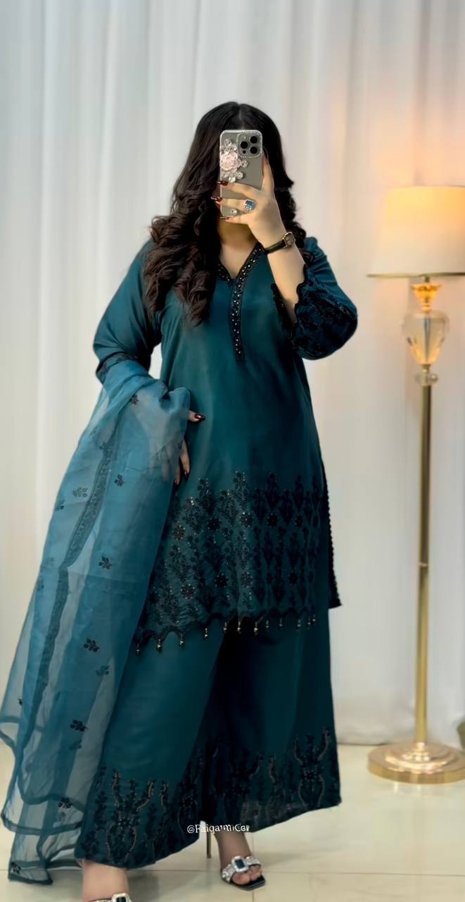 Designer silk suit set for women