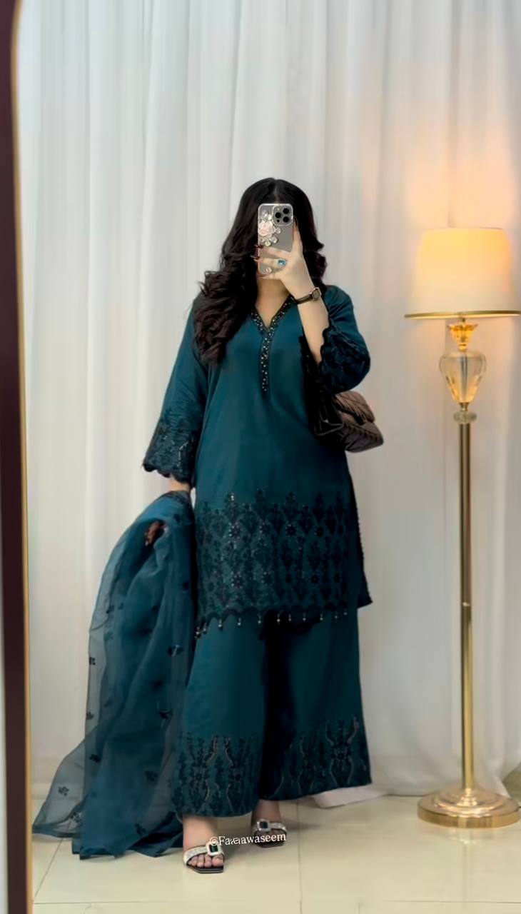Designer silk suit set for women