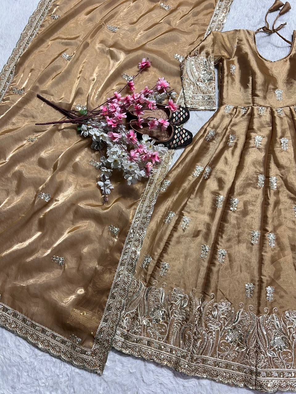 Heavy festival wear anarkali kurta set