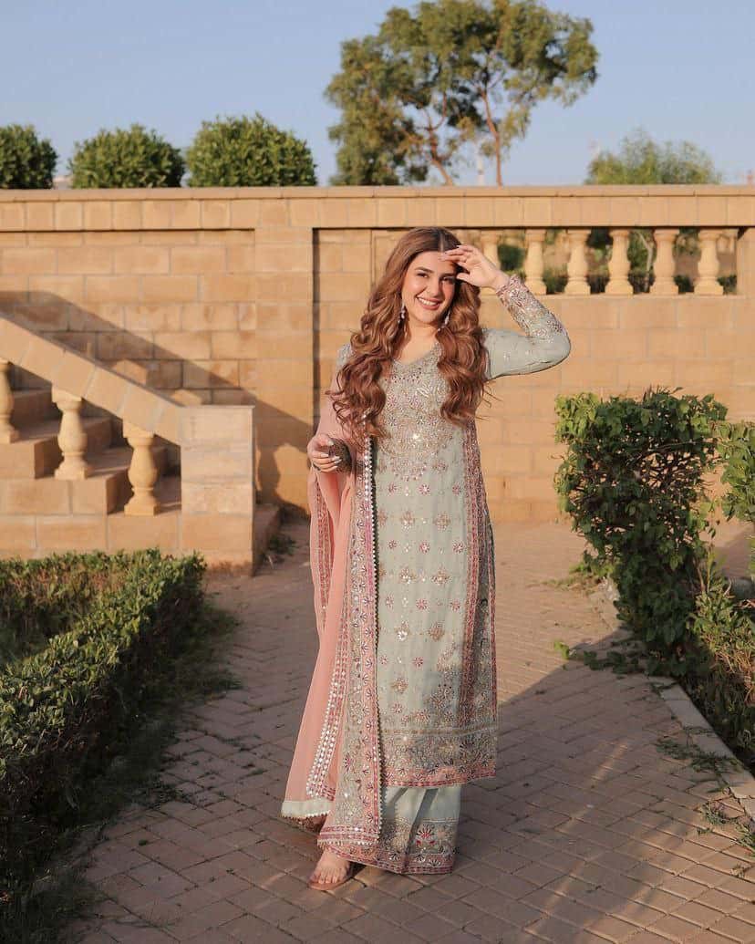 Faux georgette embroidered readymade salwar suit