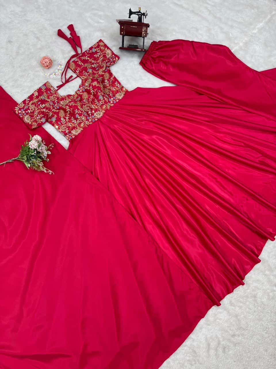 Heavy designer Natural Crepe fabric gown pant with dupatta sets