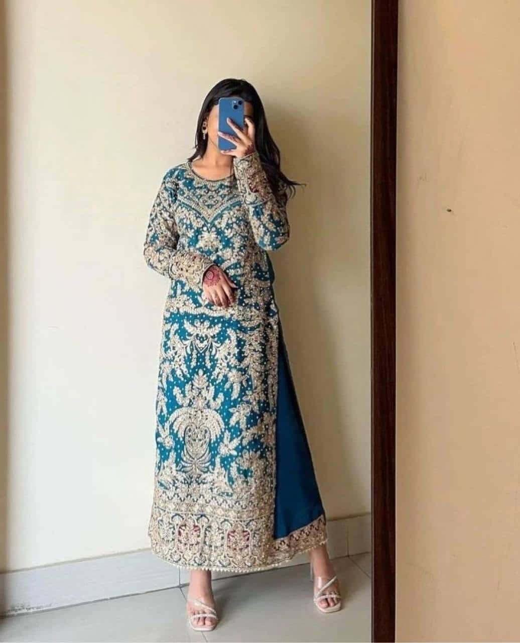 Presenting New Collection In Heavy Georgette Top-Plazzo And Dupatta Set Fully Stitched Ready To Wear