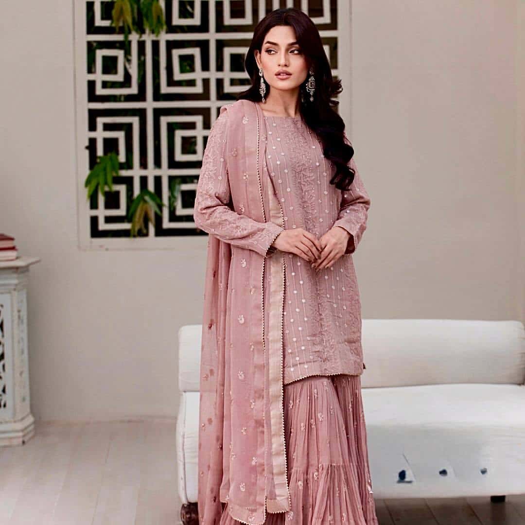 "Luxurious Heavy Faux Georgette Sequence Embroidered Top, Plazzo & Dupatta Set"