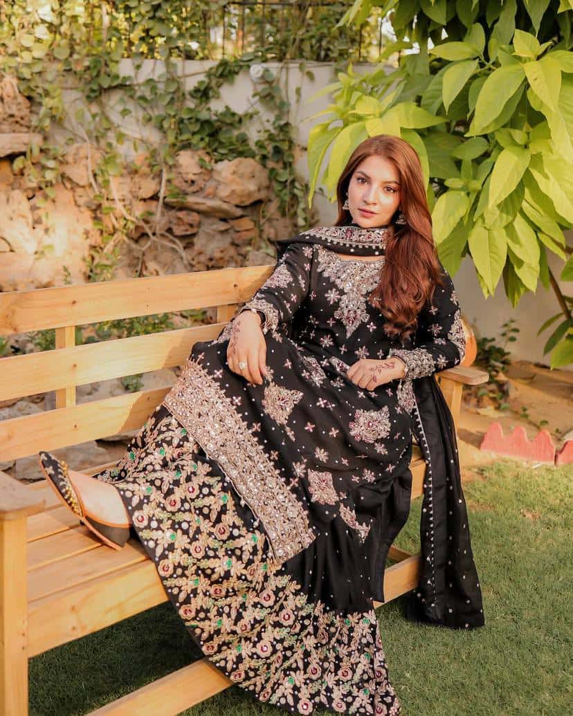 "Heavy Faux Georgette Embroidered Sharara & Dupatta Set"