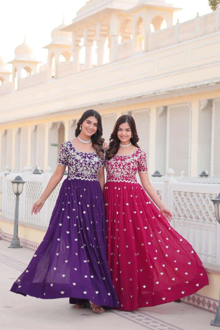 Festival and wedding wear heavy work gown for women