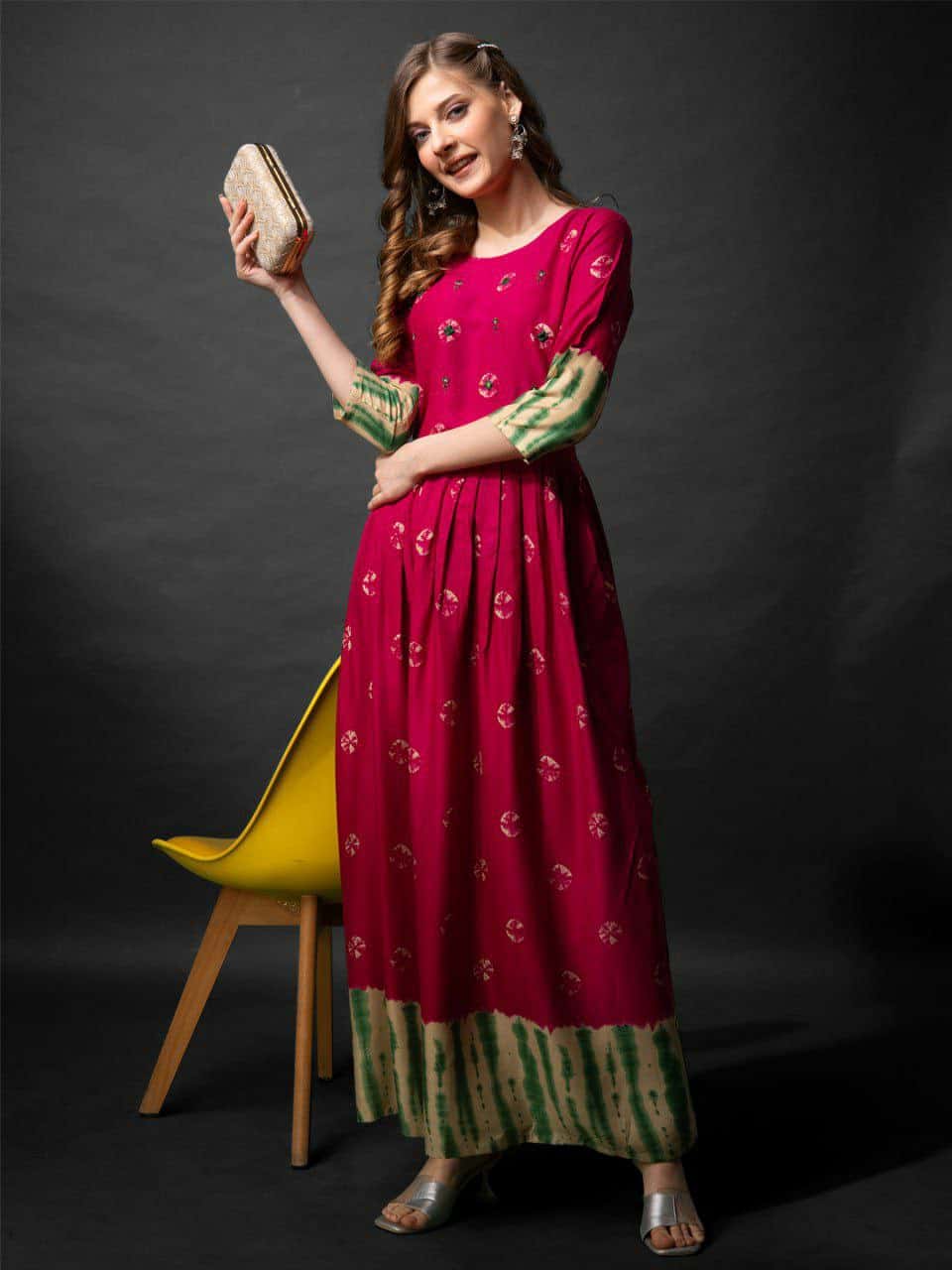Elegant Pink Rayon Dress - Comfortable & Stylish for All Sizes