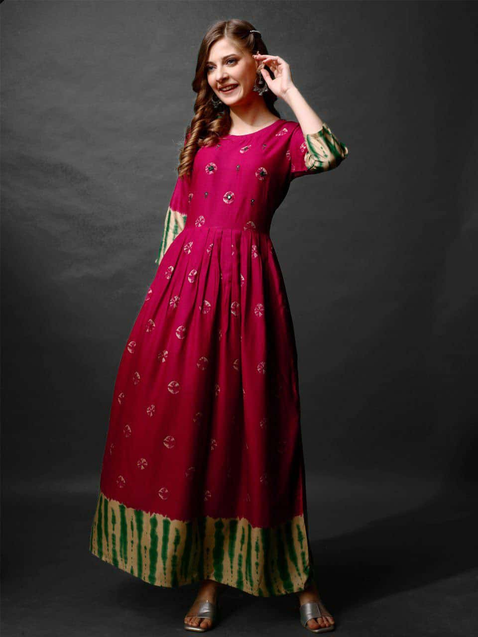 Elegant Pink Rayon Dress - Comfortable & Stylish for All Sizes