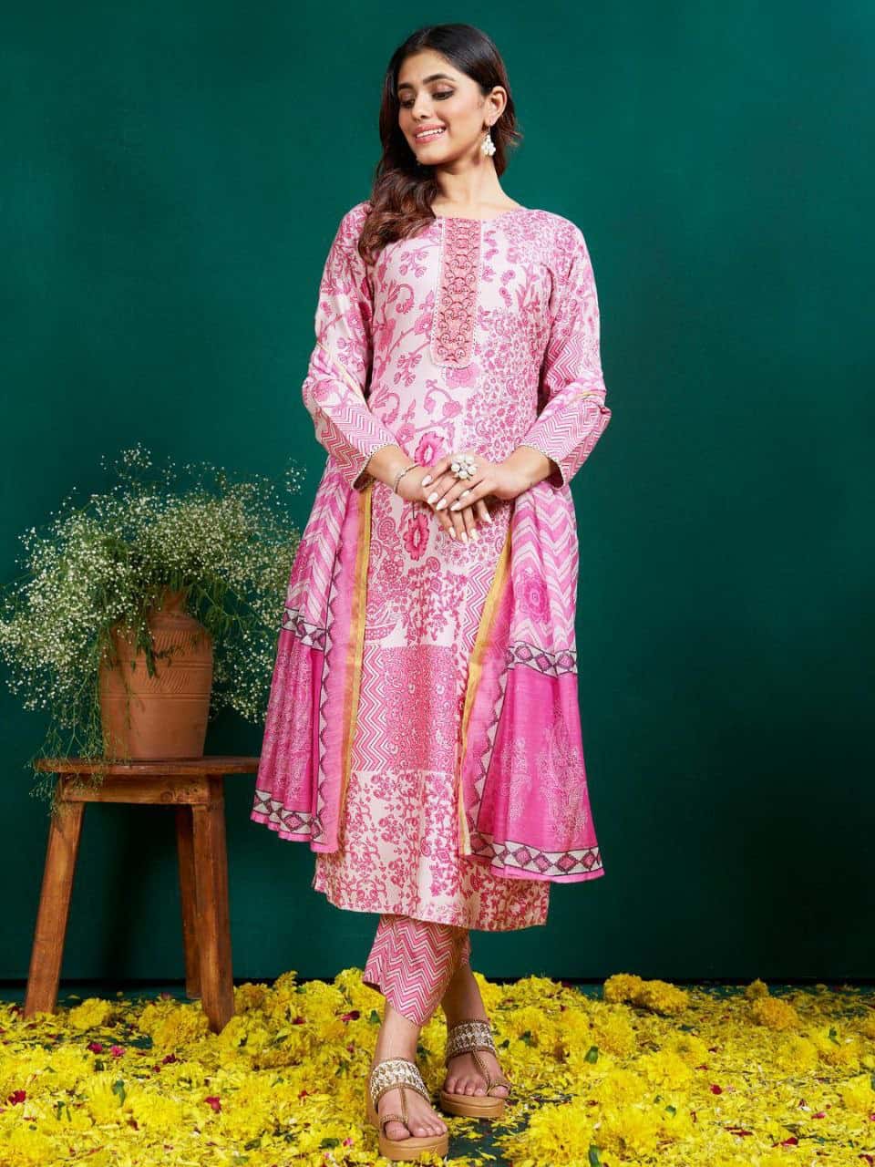 "Elegant Sky Blue Rayon Kurti Set with Embroidery & Sequence Work, Fancy Dupatta"