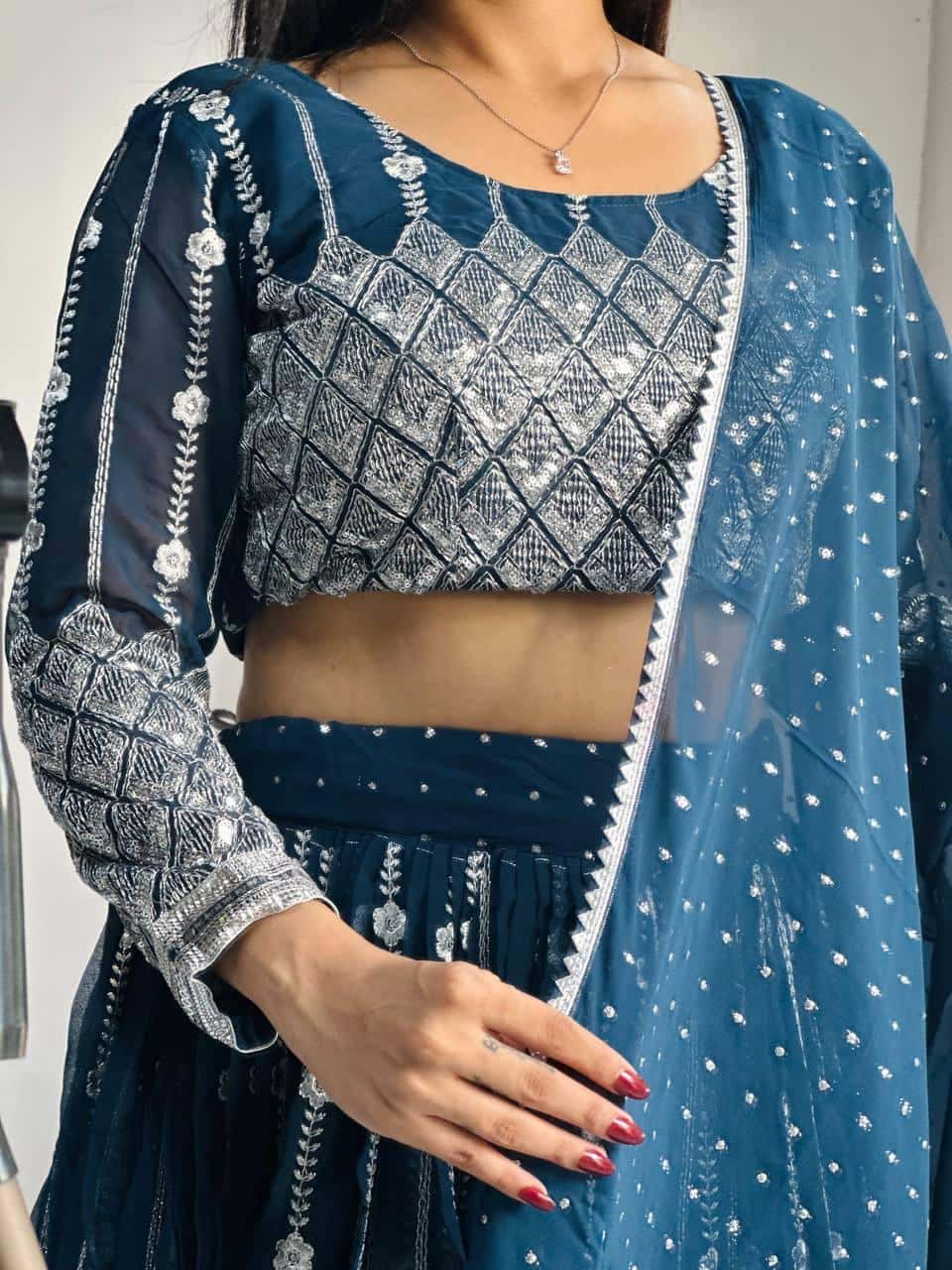 Heavy Sequence Work and Thread Work Choli Lehenga with Dupatta