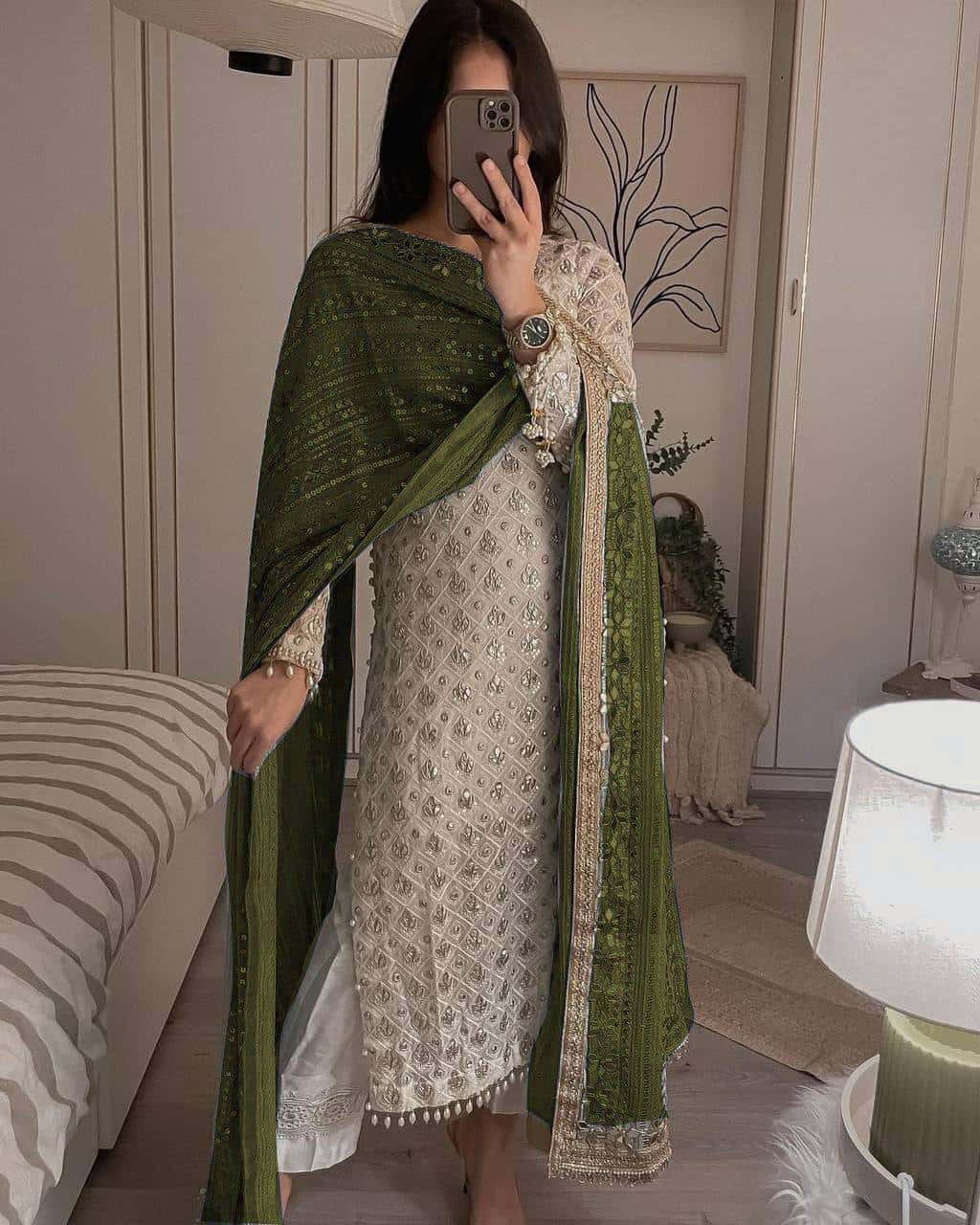 Ivory Pearls Embriodery Partywear Set