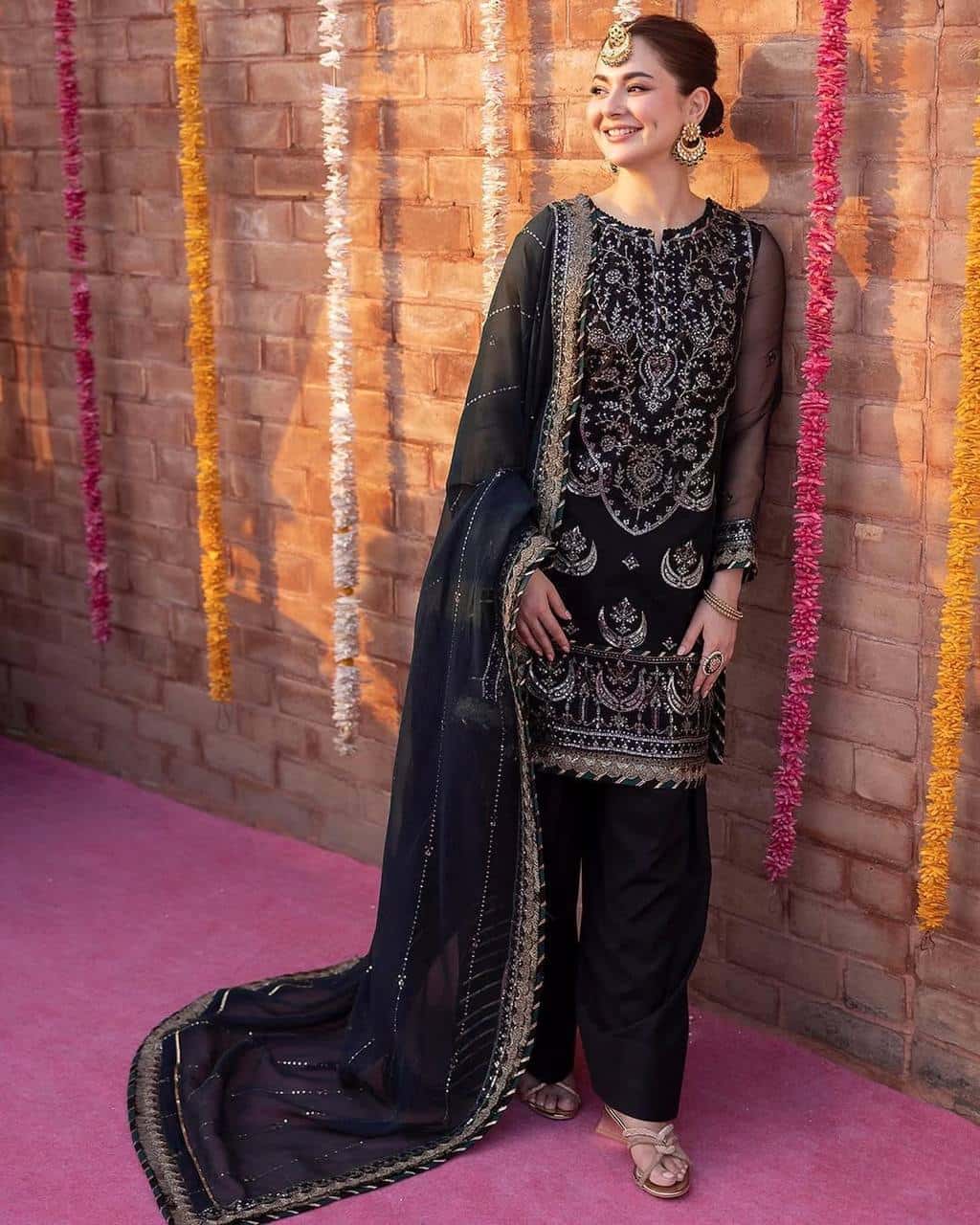 Faux Georgette Embroidered Sequence Anarkali Dress with Silk Inner and Dupatta