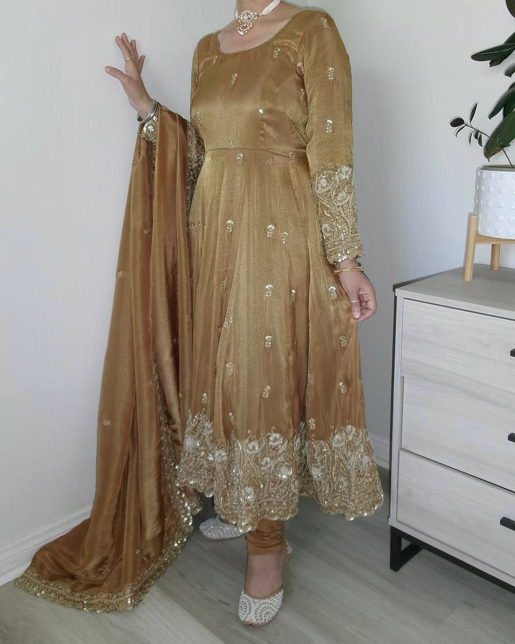 Heavy festival wear anarkali kurta set